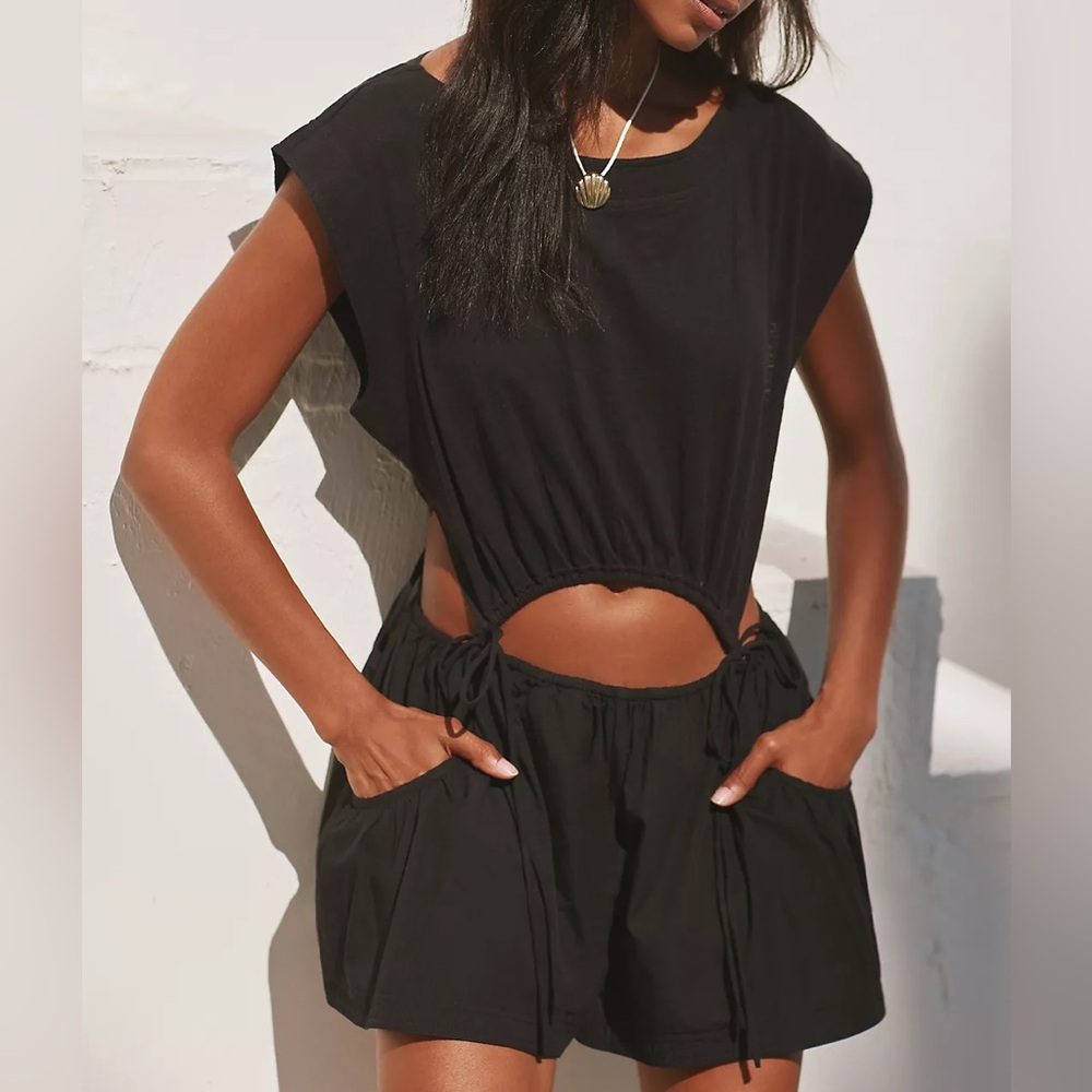 Anthropologie The Last Light Black Cut Out Playsuit